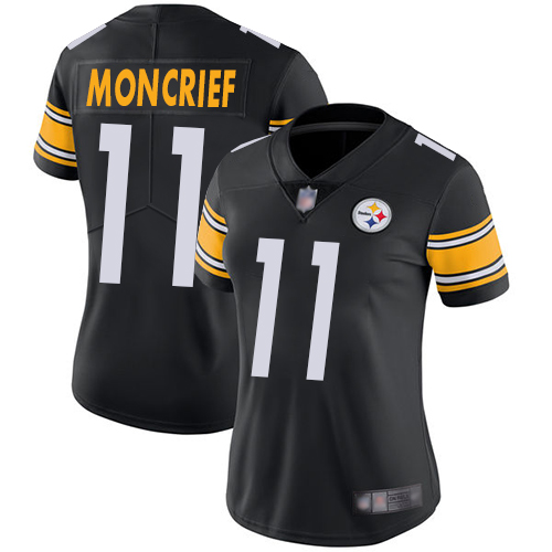 Women Pittsburgh Steelers Football #11 Limited Black Donte Moncrief Home Vapor Untouchable Nike NFL Jersey